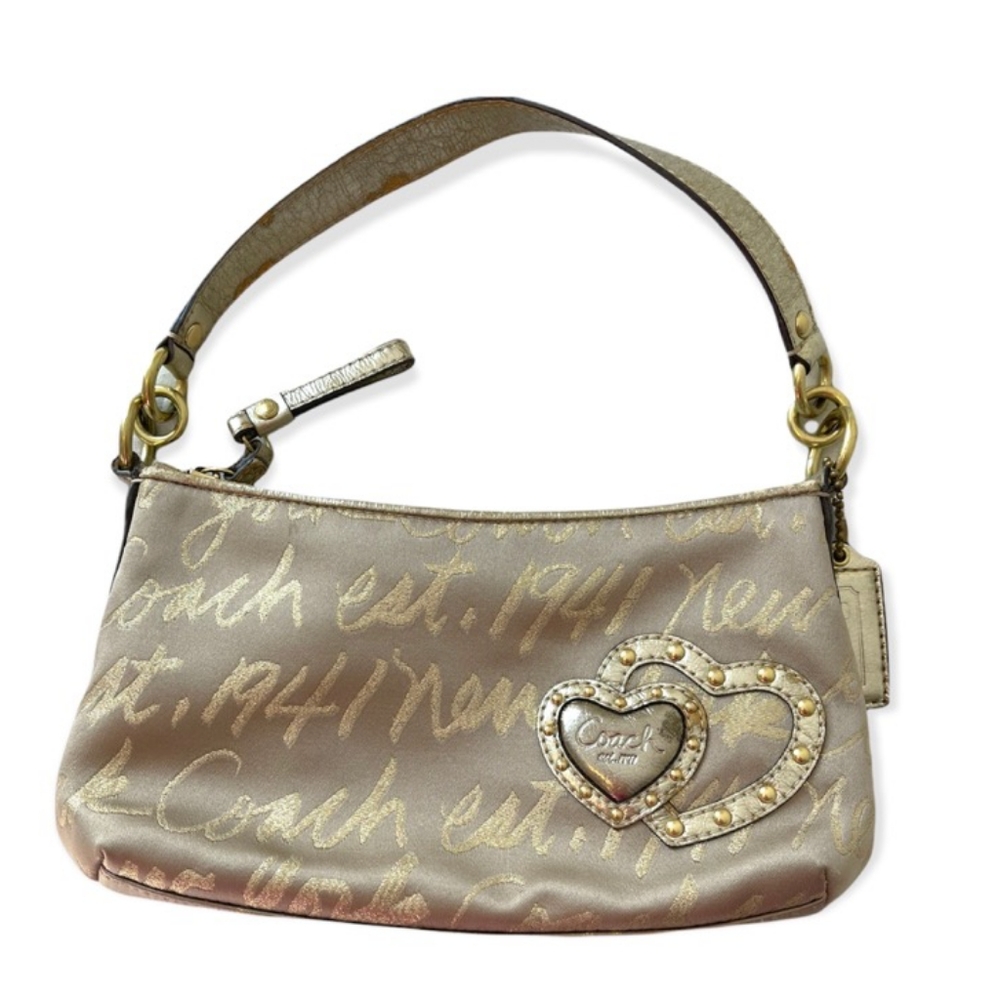 Coach gold heart bag